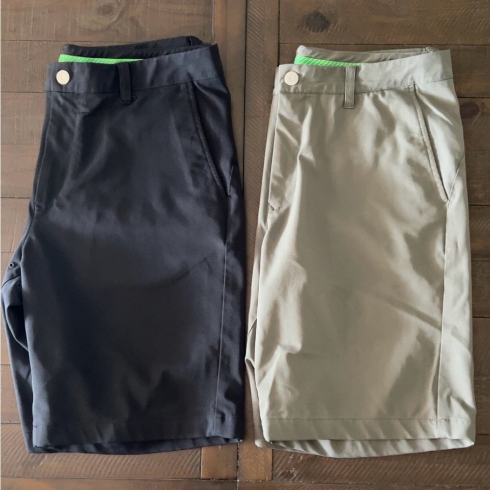 Set of men’s Bonobos Khaki Green and Black Golf Shorts. 35 - Picture 3 of 9